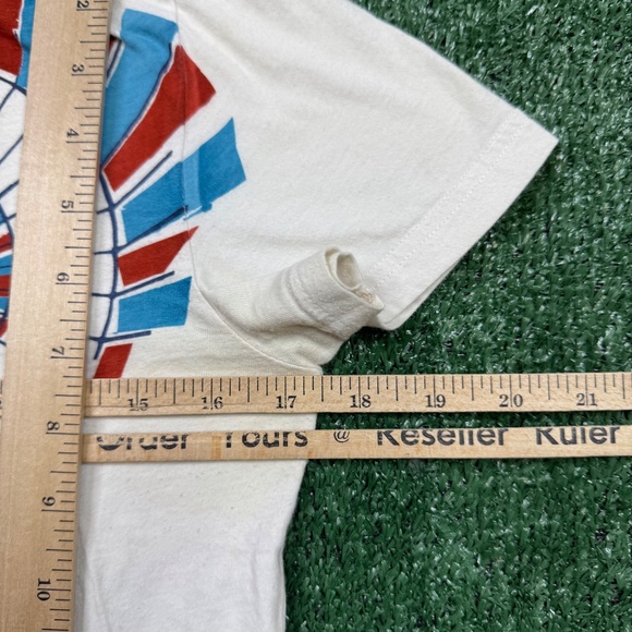 Vintage Y2K Marc Jacobs Graphic Shirt Women's Size M White Short Sleeve Stretch - Picture 7 of 9